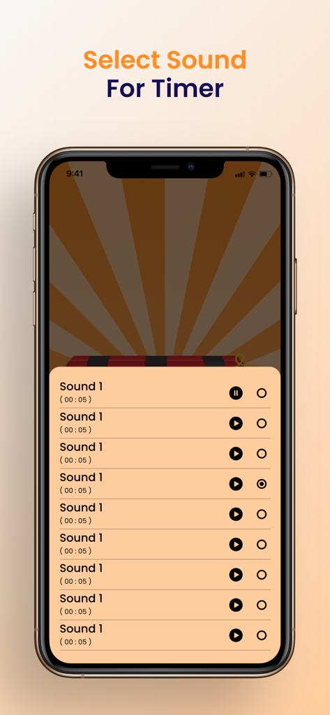 Whoopee Cushion Sound - Interface of Whoopee Cushion Sound app showing sound selection for timer