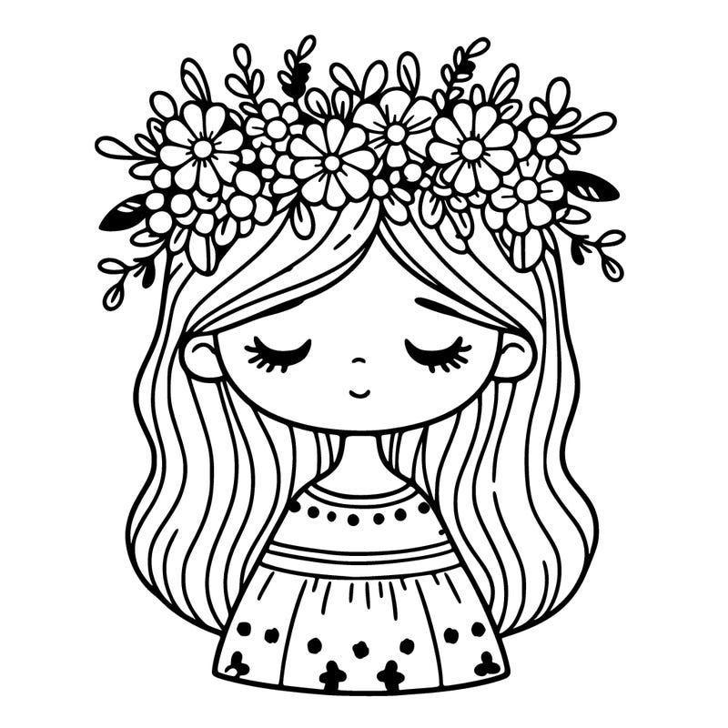 girl with flowers crown