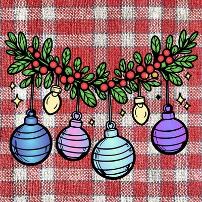 christmas garland with big bulbs