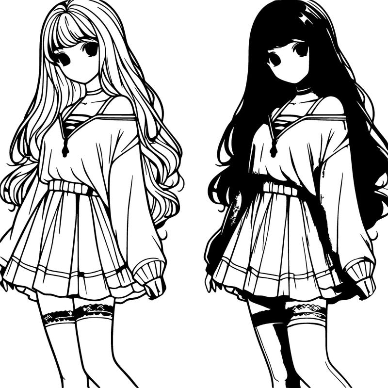 realistic girl in a cute outfit