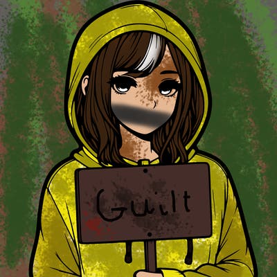 realistic girl with shoulder length hair wearing a hoodie holding a sign