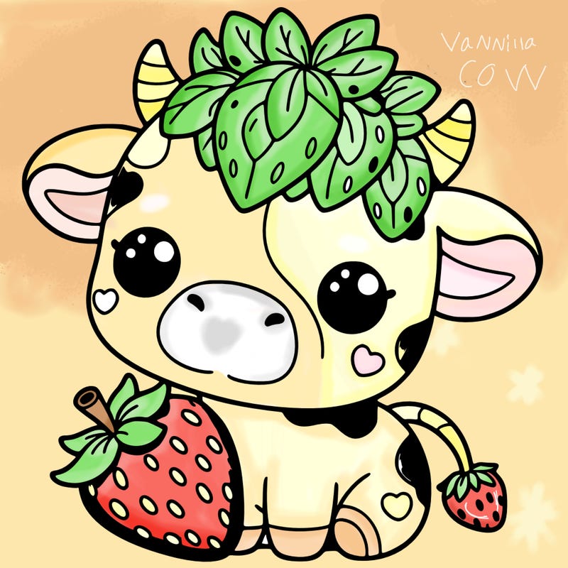 cute strawberry cow