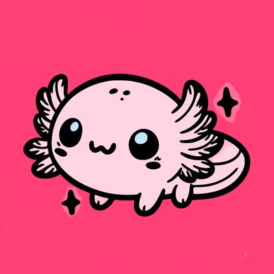 cute easy baby axolotl