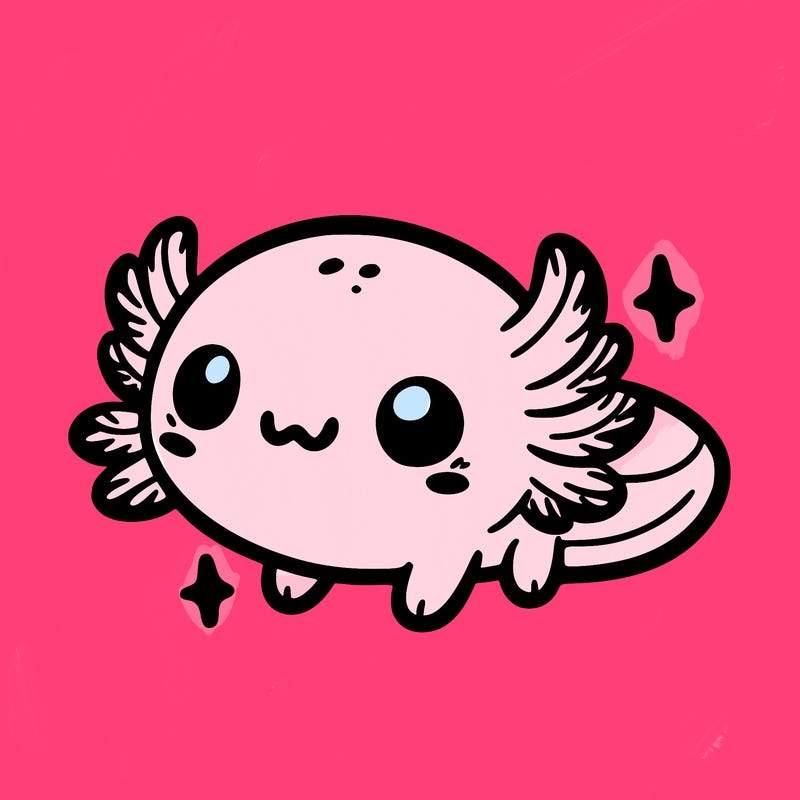 cute easy baby axolotl