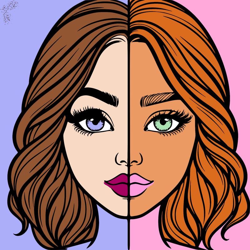 realistic girl split half