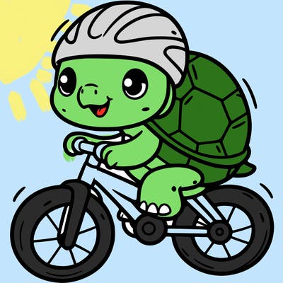 turtle on a bike
