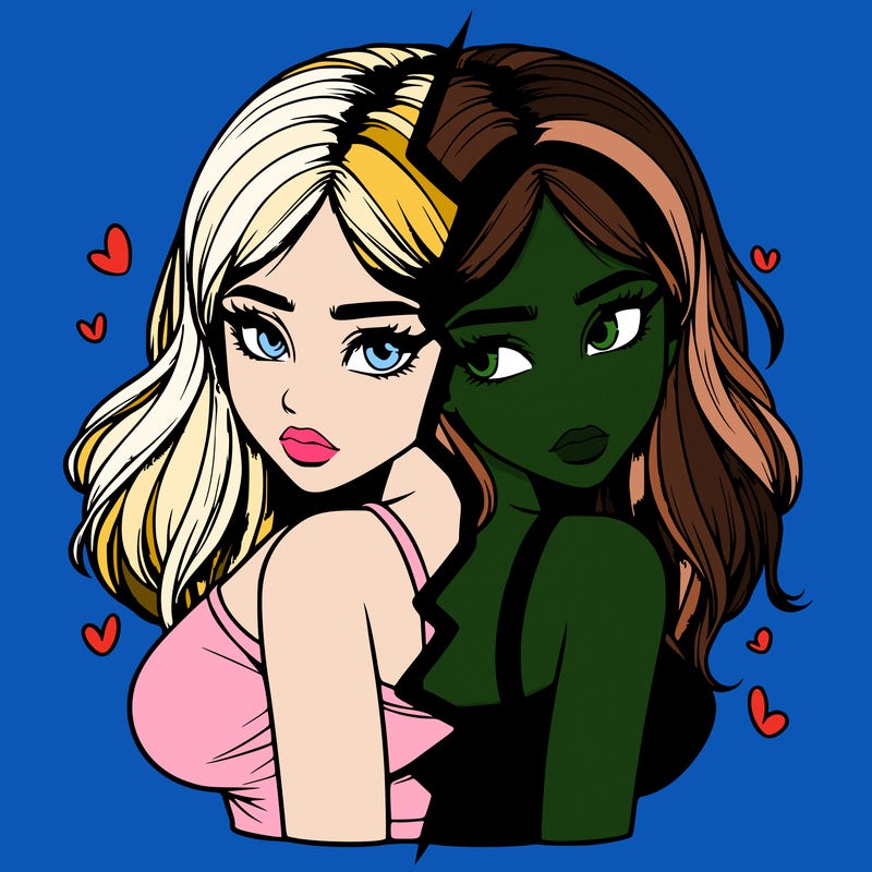 realistic girl split