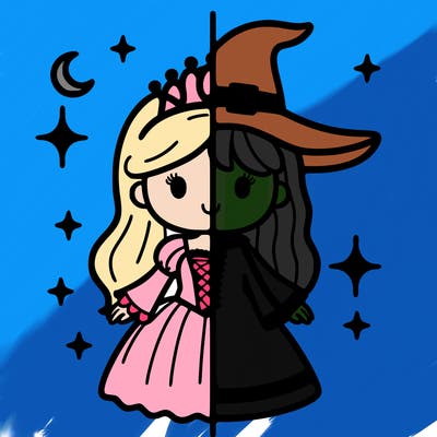 split princess and witch
