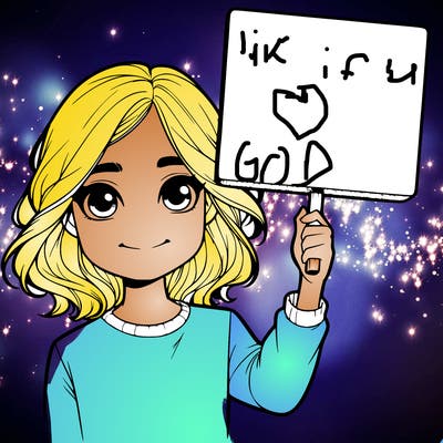 realistic girl holding up a sign