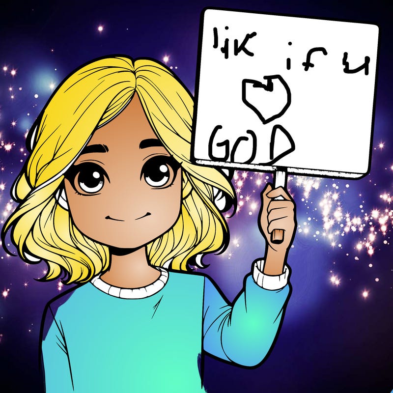 realistic girl holding up a sign