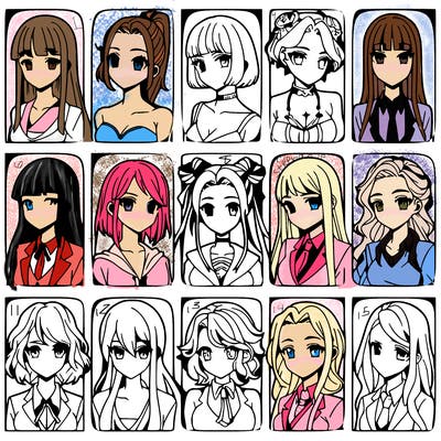 girls that look diffrent anime