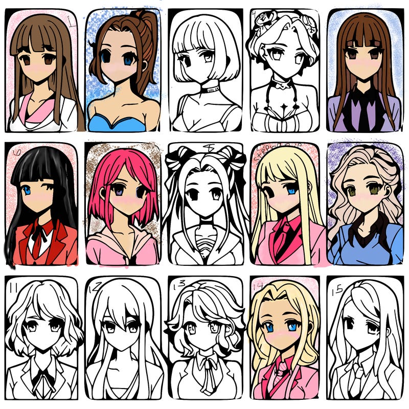 girls that look diffrent anime