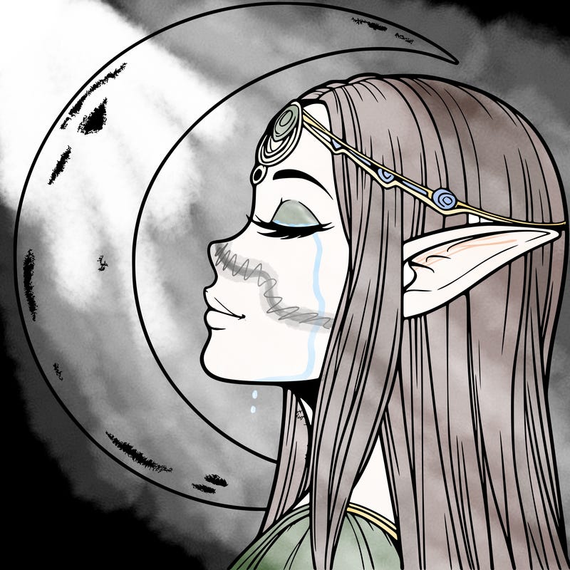 a realistic moon elf