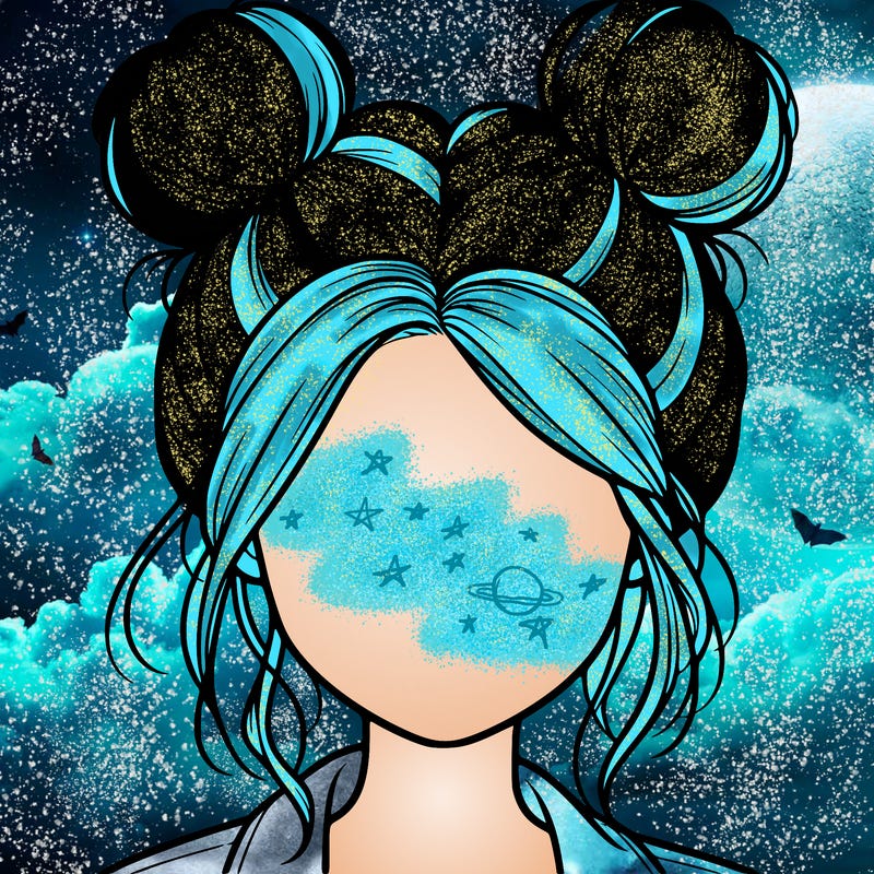 realistic girl with buns on the top of her hair