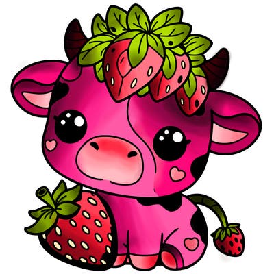 cute strawberry cow