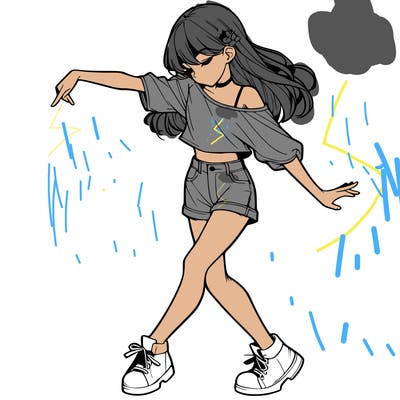 realistic girl danceing