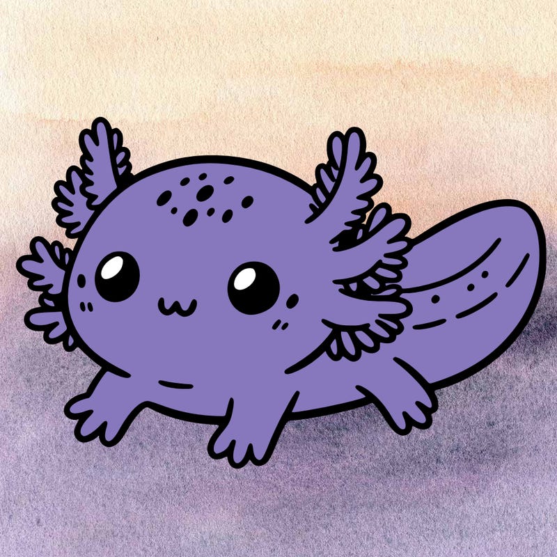 cute easy baby axolotl
