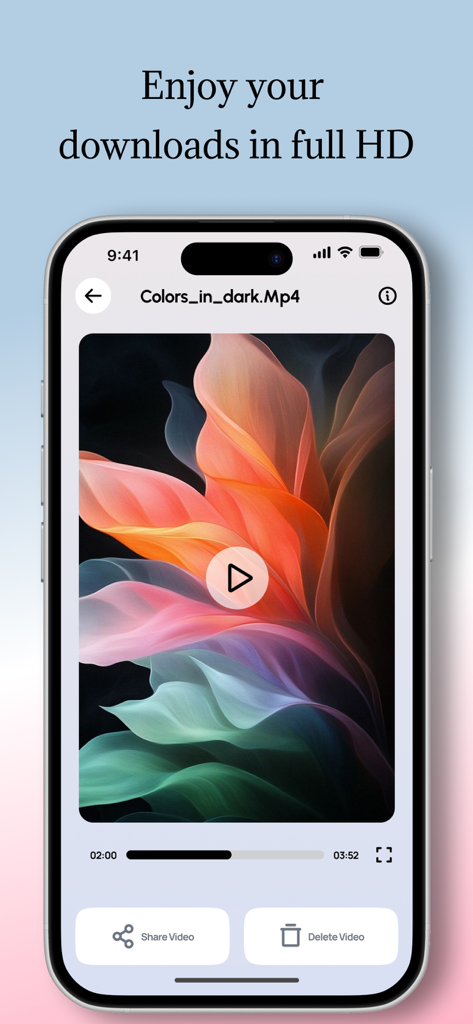 ClipGrab - ClipGrab-App-Oberfläche, die einen Videoplayer mit Full-HD-Wiedergabe und Freigabeoptionen anzeigt