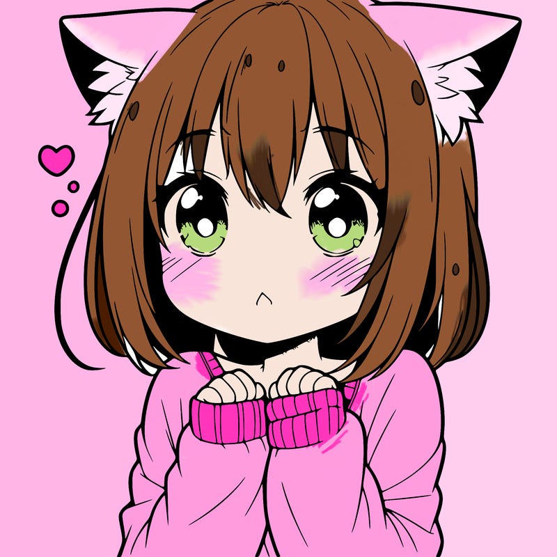 shy anime catgirl