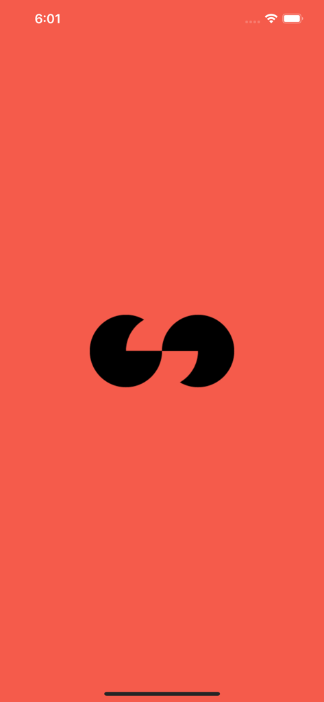 Tana: Everything. Everywhere - Tana app splash screen with a black interlocking logo on a red background