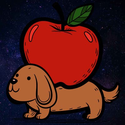 apple on a dog