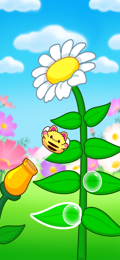 SnugBoo Cats World of Music - 晴れた草原のフラワーキャノンから飛び出すかわいいSnugBoo子猫キャラクター