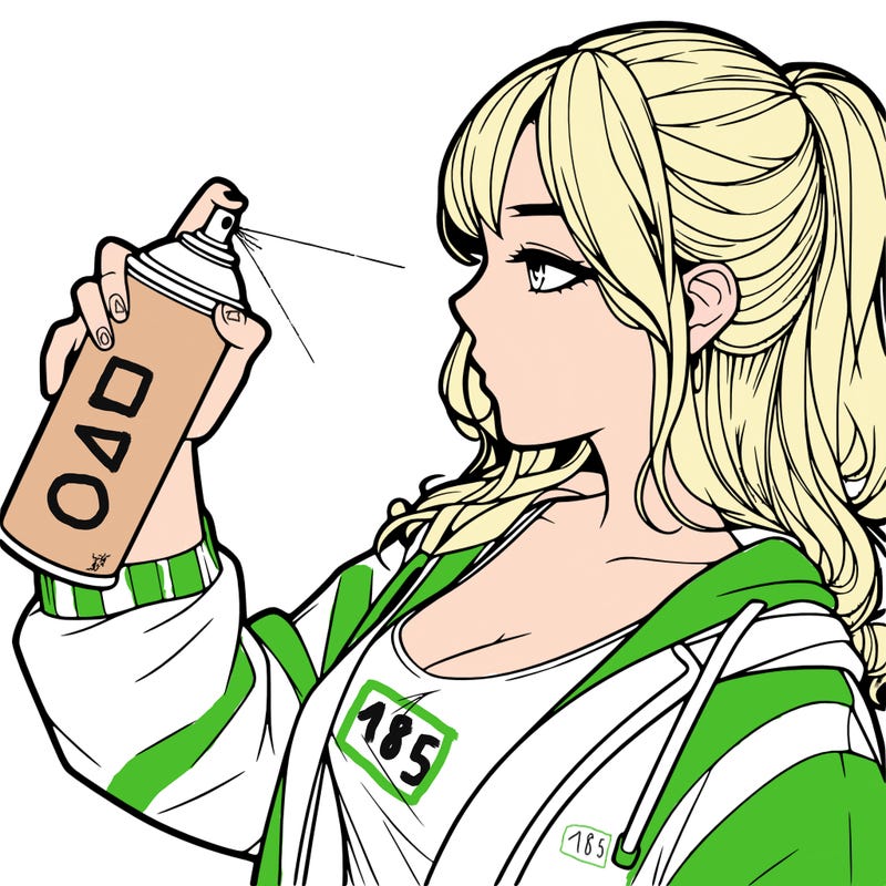 a realistic girl spray, painting