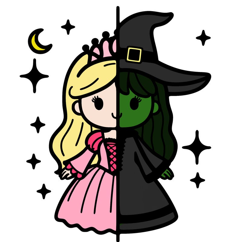 split princess and witch