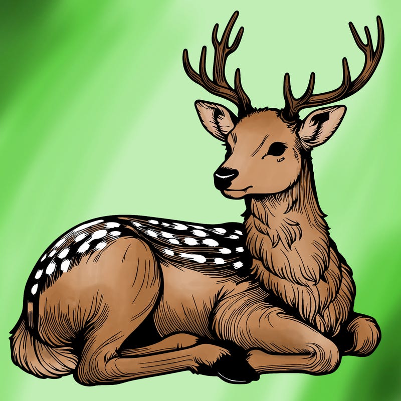 realistic deer with antlers