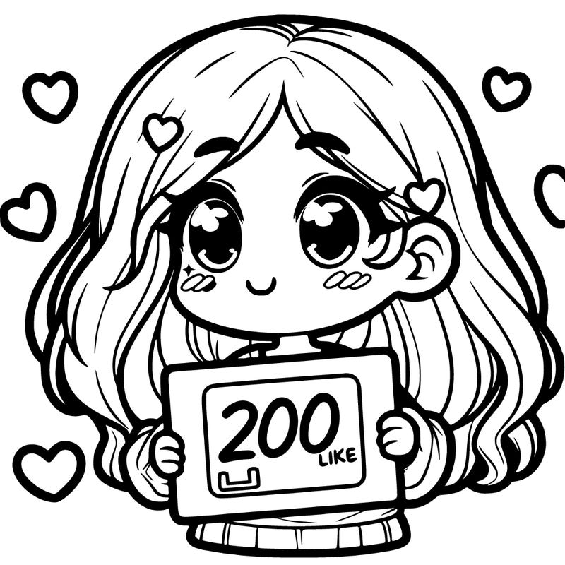 cute girl holding 200 likes