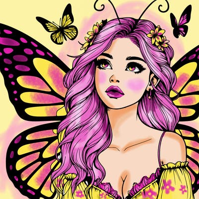 butterfly fairy realistic girl