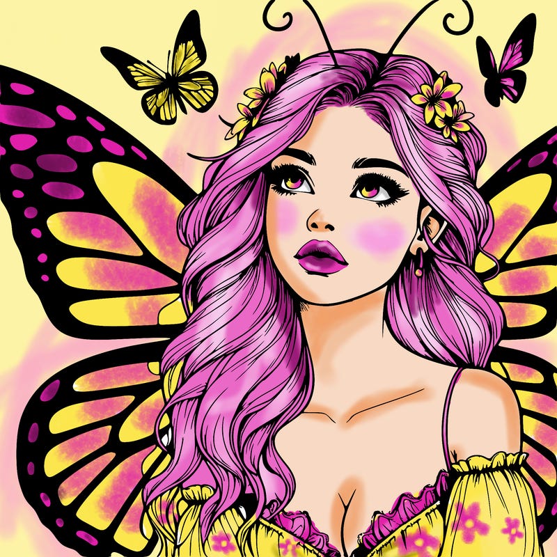 butterfly fairy realistic girl