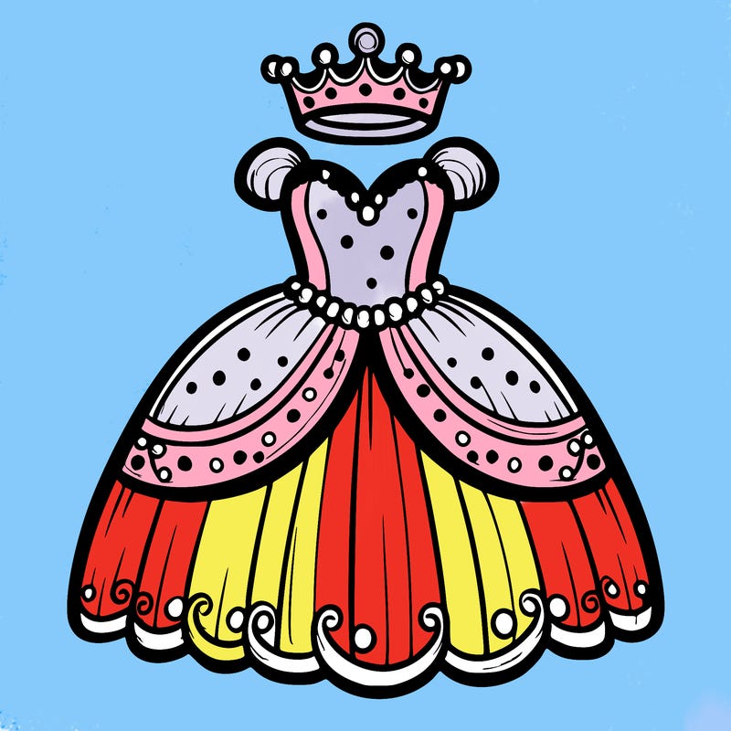gown with tiara