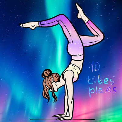 a woman doing a handstand