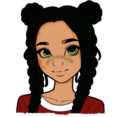 realistic girl with braids