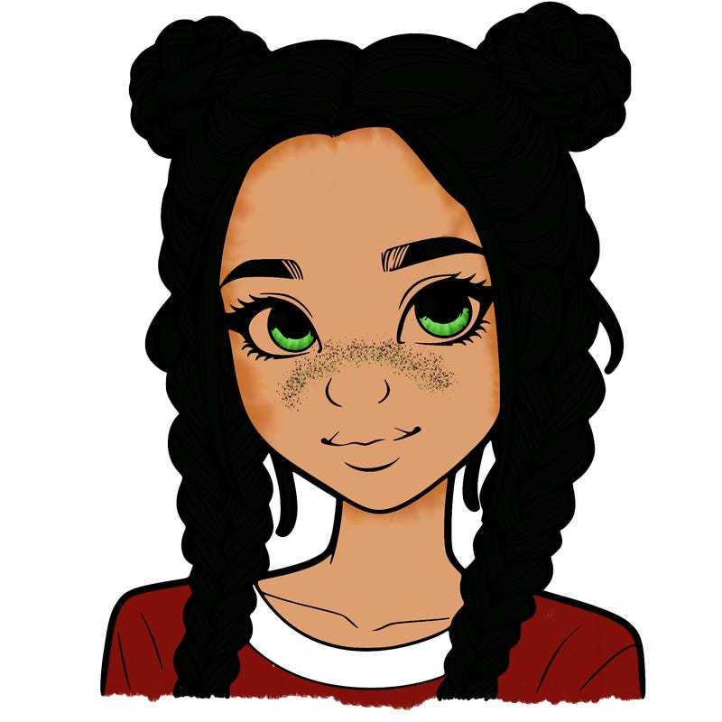 realistic girl with braids