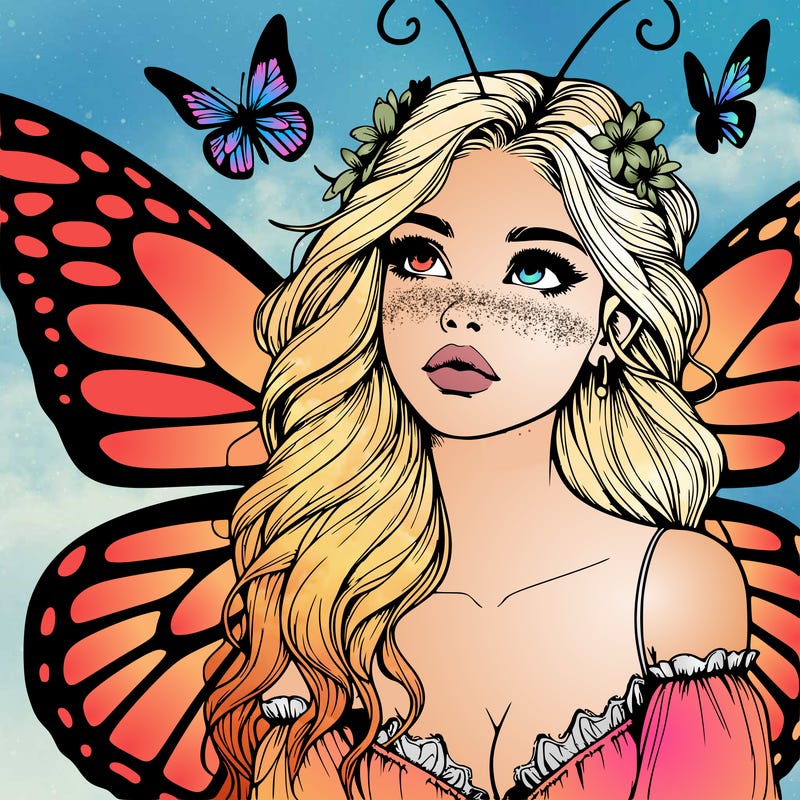 butterfly fairy realistic girl