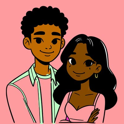 black woman and asian man couple