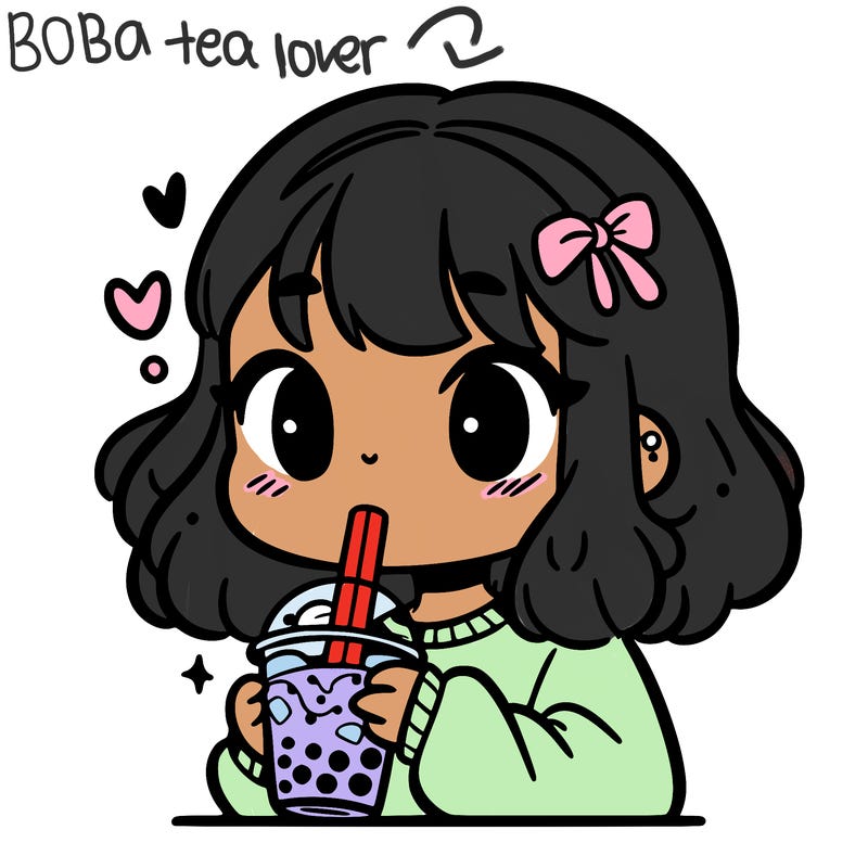 a girl drinking boba