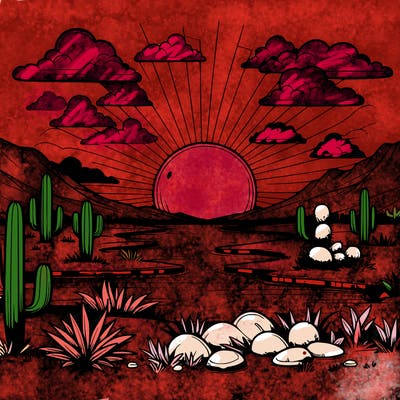 realistic sun set