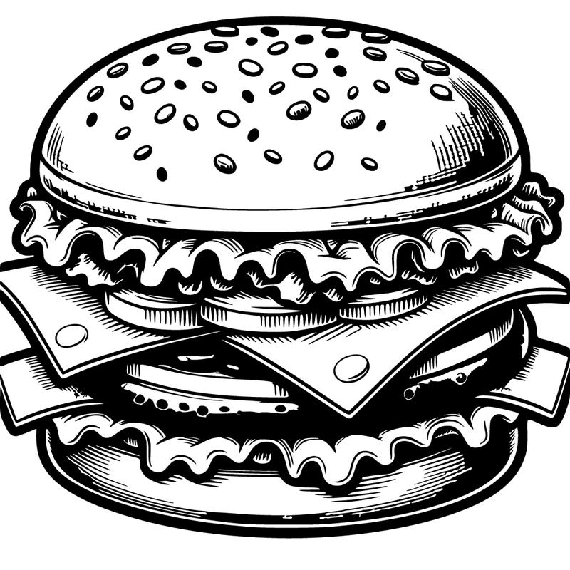 realistic cheese burger