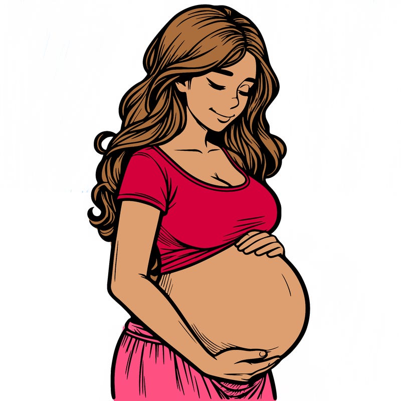 woman heavily pregnant realistic