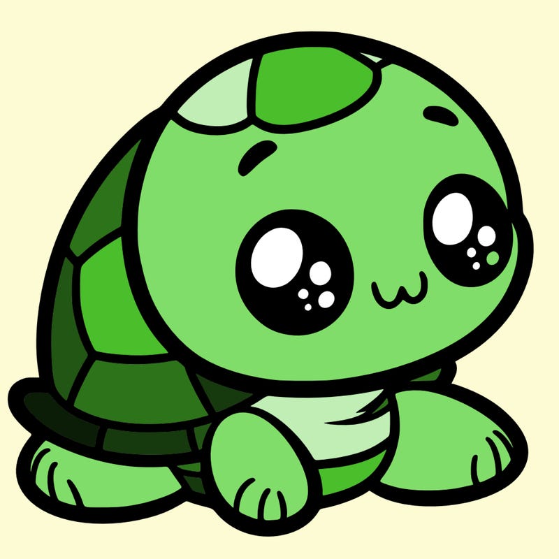 cute little animated turtle