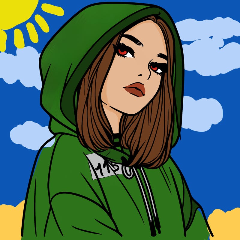 a realistic girl in a hoodie