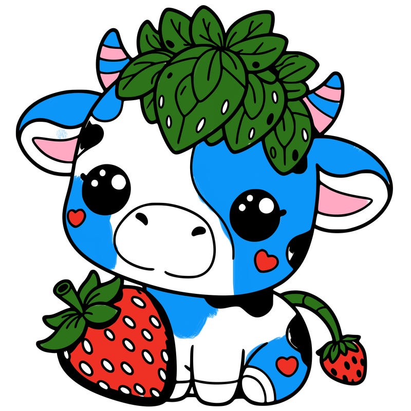 cute strawberry cow