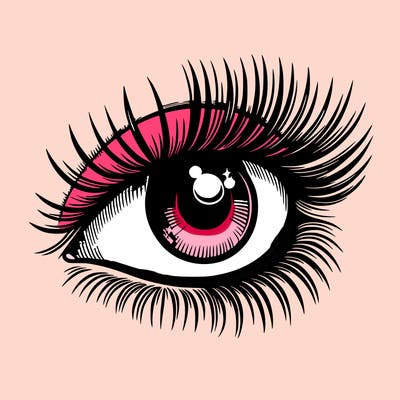 realistic eye long eylashes