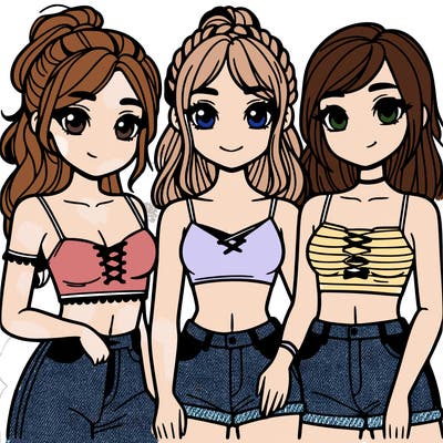 girls with crop tops