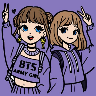 bts army girl k-pop group fan