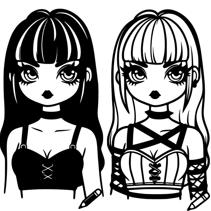 ok i want a gothic girl with bangs and a sports bra
