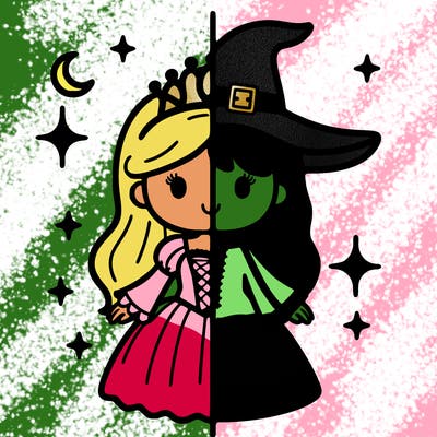 split princess and witch